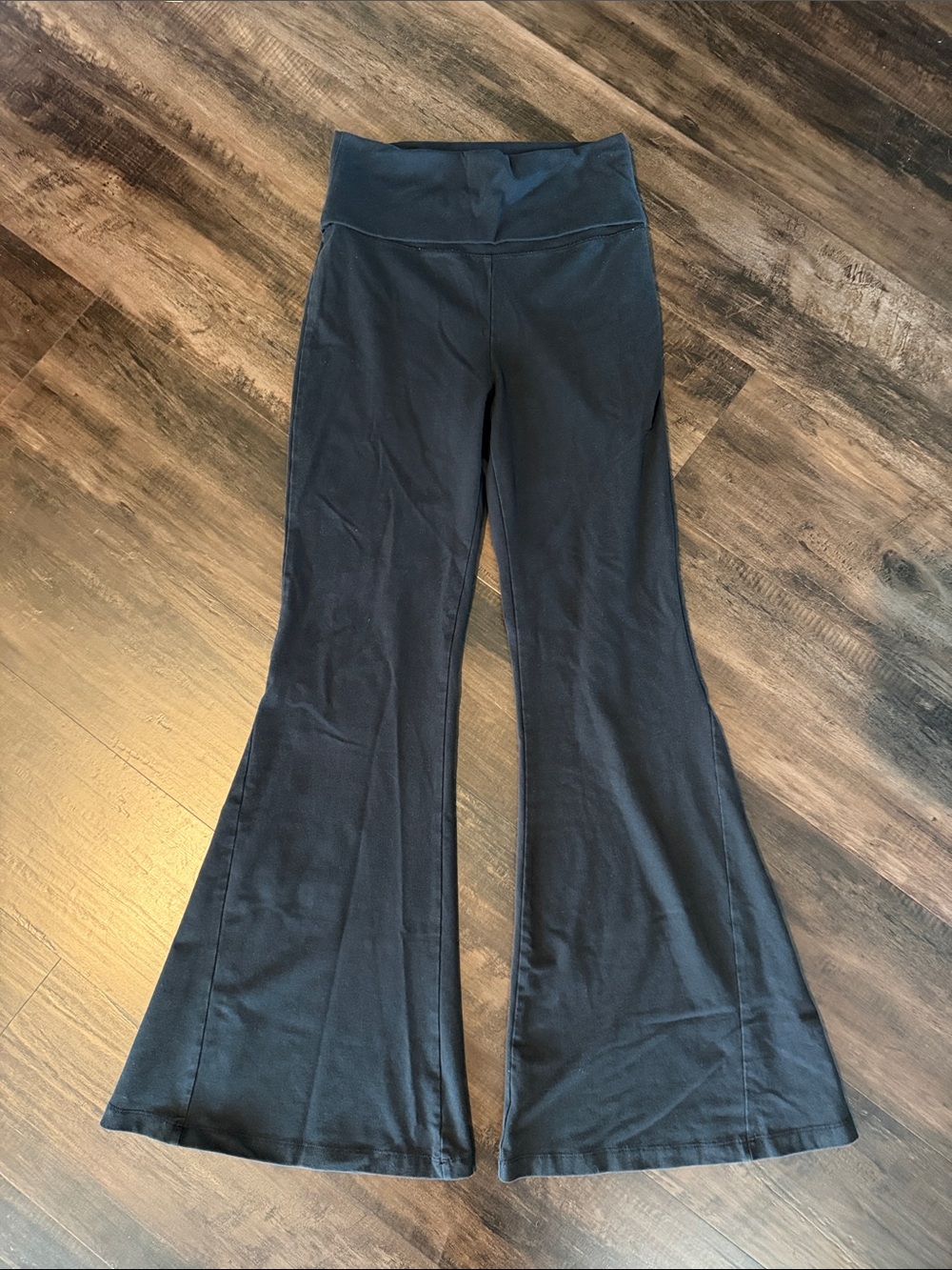 aerie Black Wide-Leg Flare Pants